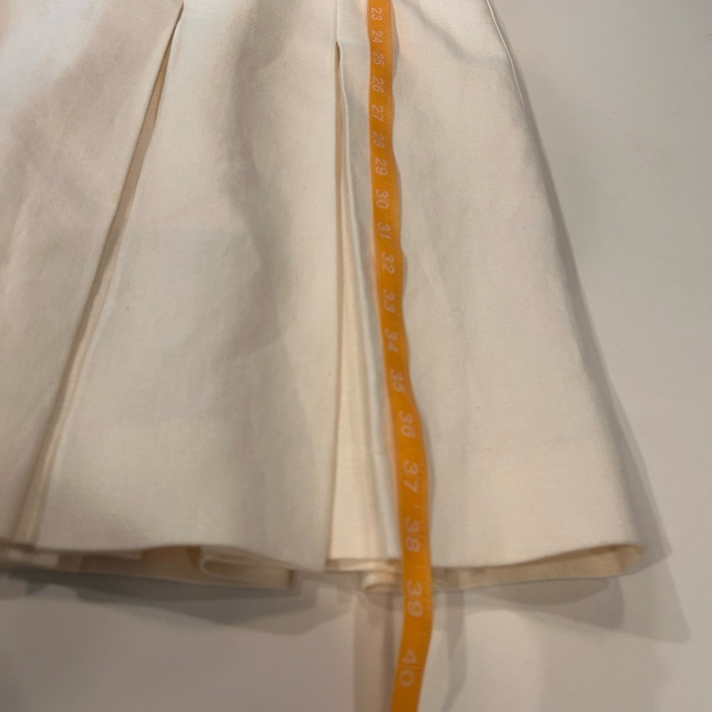 J.Crew 365 Ivory 100% Linen A Line Dress Pleated Sleeveless Work Luxe Minimal 2 - Picture 9 of 10